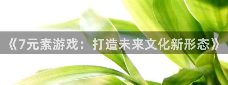 沐鸣2多少年：《7元素游戏：打造未来文化新形态》