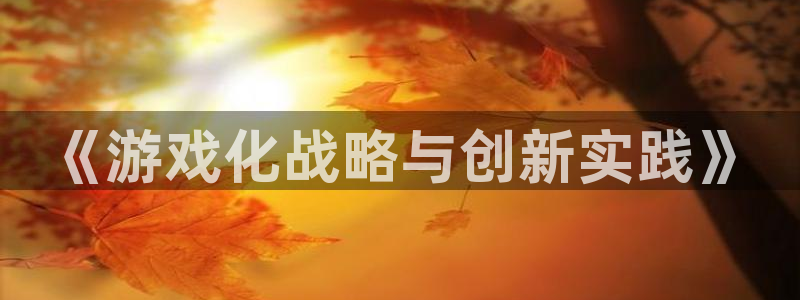 沐鸣娱乐2官方平台：《游戏化战略与创新实践》