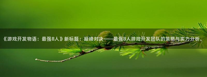 沐鸣2登录网址：《游戏开发物语：最强8人》新标题：巅峰对决——最强8人游戏开发团队的策略与实力分析。